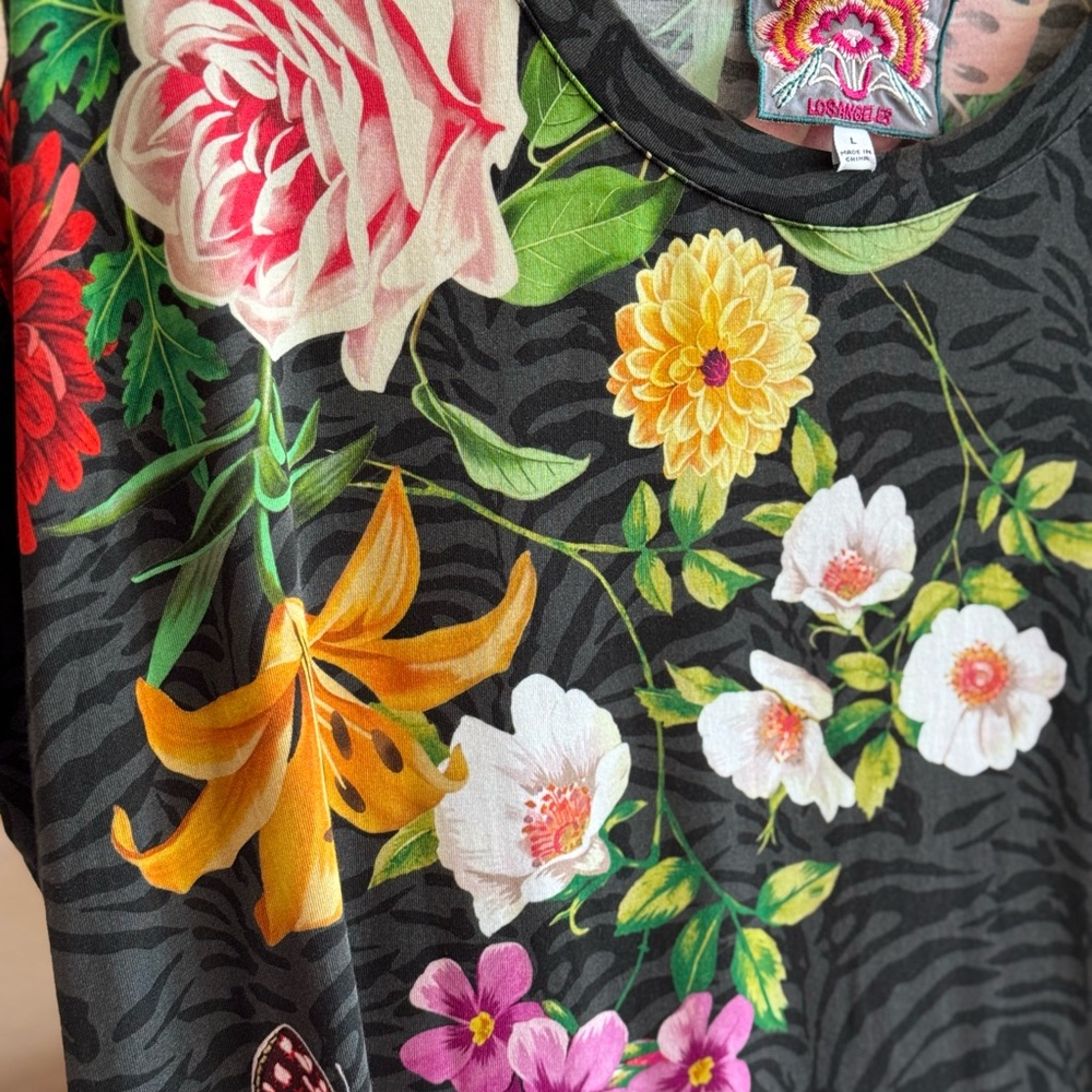 Johnny Was Blooming Breeze Floral Crew Neck Relaxed Knit Top - Picture 6 of 8